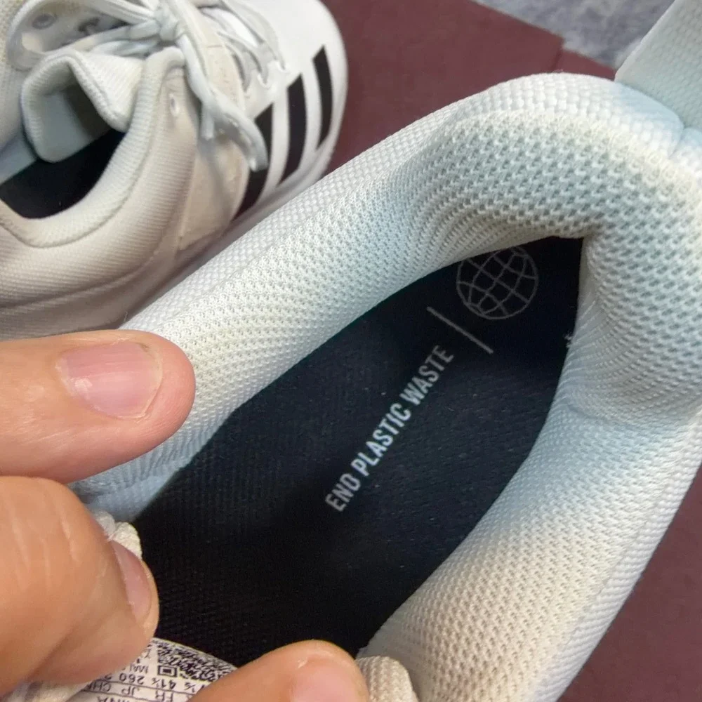 Adidas Powerlift 5 Mens White Athletic Weightlifting Shoes Size 8 Gym Training